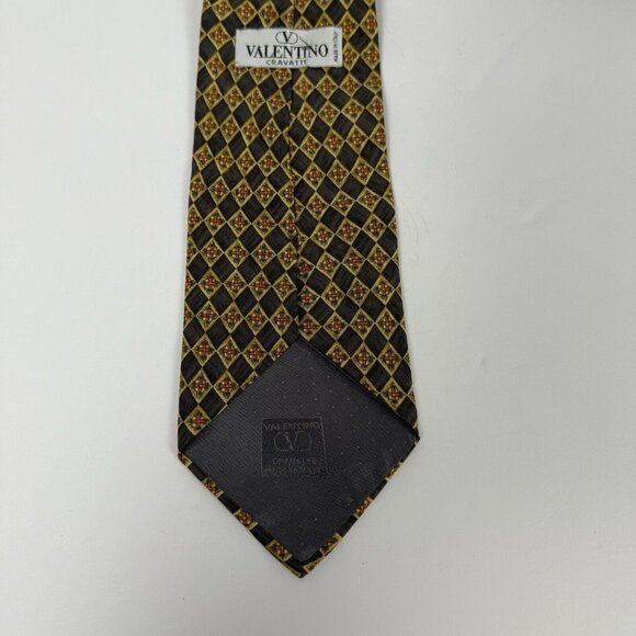 Valentino Cravatte Mens Geometric Print 100% Silk NeckTie Made in Italy Pre-own - Picture 6 of 8